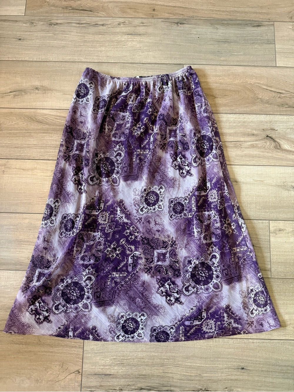 R & M Richards Purple Boho Whimsigoth Maxi Skirt